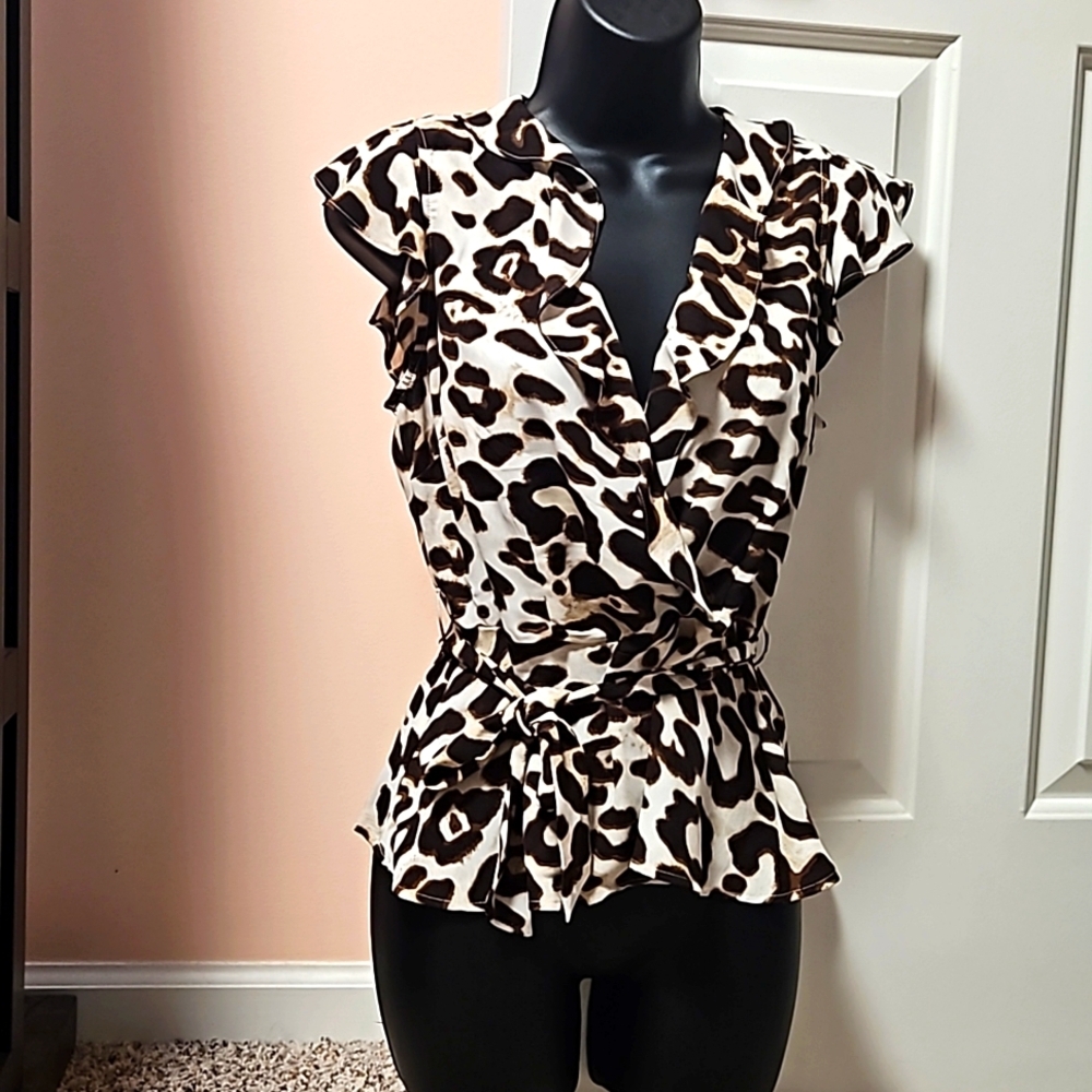 New York & Company Leopard Print Top